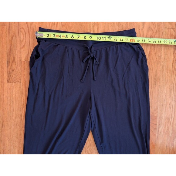 Eileen Fisher Navy Blue Fine Jersey Slouchy Pants Joggers Large Viscose Stretch - Picture 11 of 11
